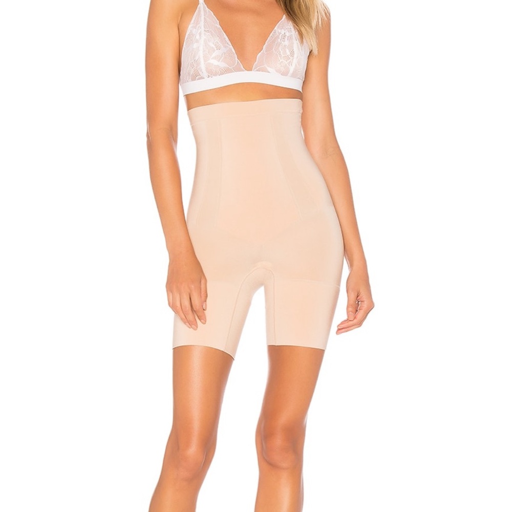 Spanx High-Waisted Shapewear Shorts - Cream
